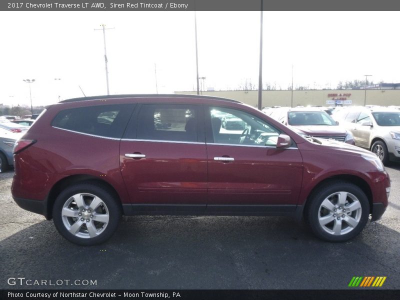 Siren Red Tintcoat / Ebony 2017 Chevrolet Traverse LT AWD