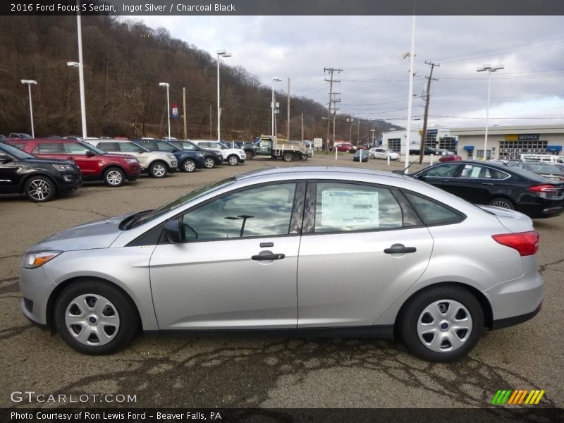 Ingot Silver / Charcoal Black 2016 Ford Focus S Sedan