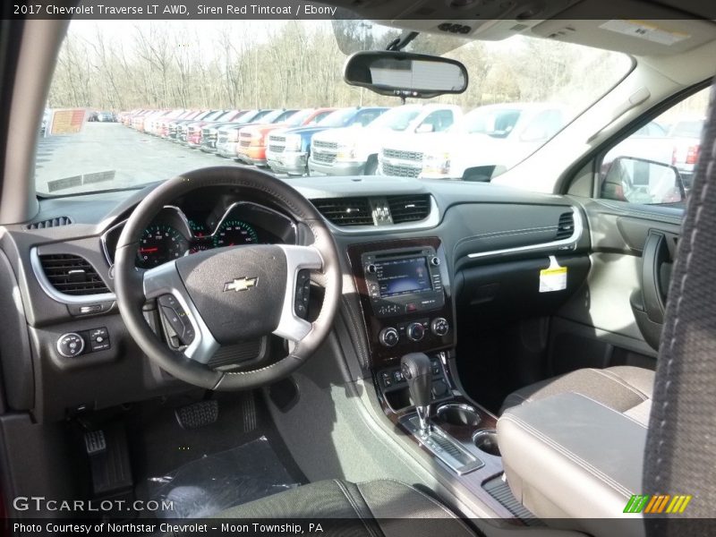 Siren Red Tintcoat / Ebony 2017 Chevrolet Traverse LT AWD
