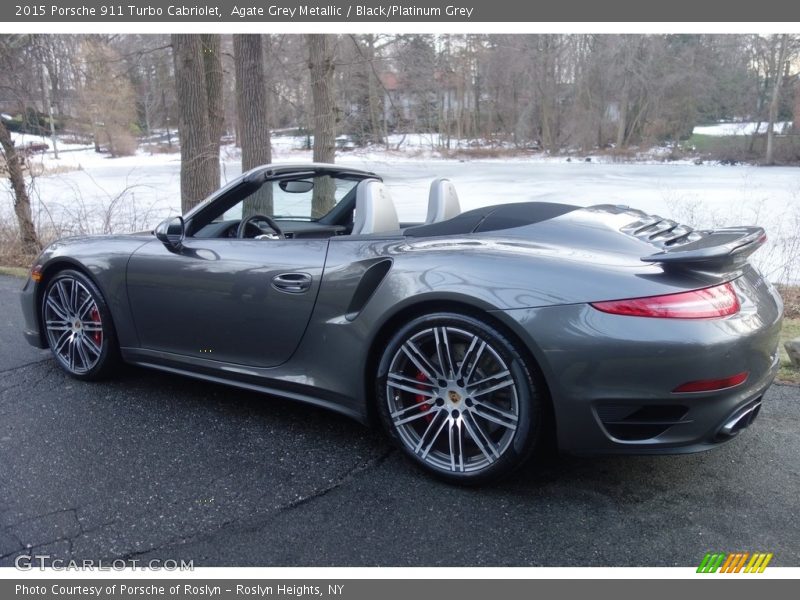 Agate Grey Metallic / Black/Platinum Grey 2015 Porsche 911 Turbo Cabriolet
