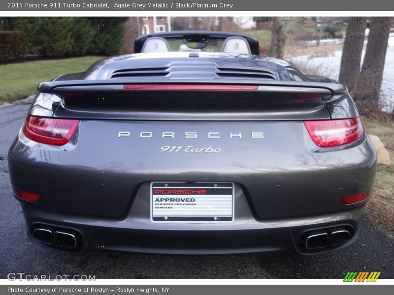 Agate Grey Metallic / Black/Platinum Grey 2015 Porsche 911 Turbo Cabriolet