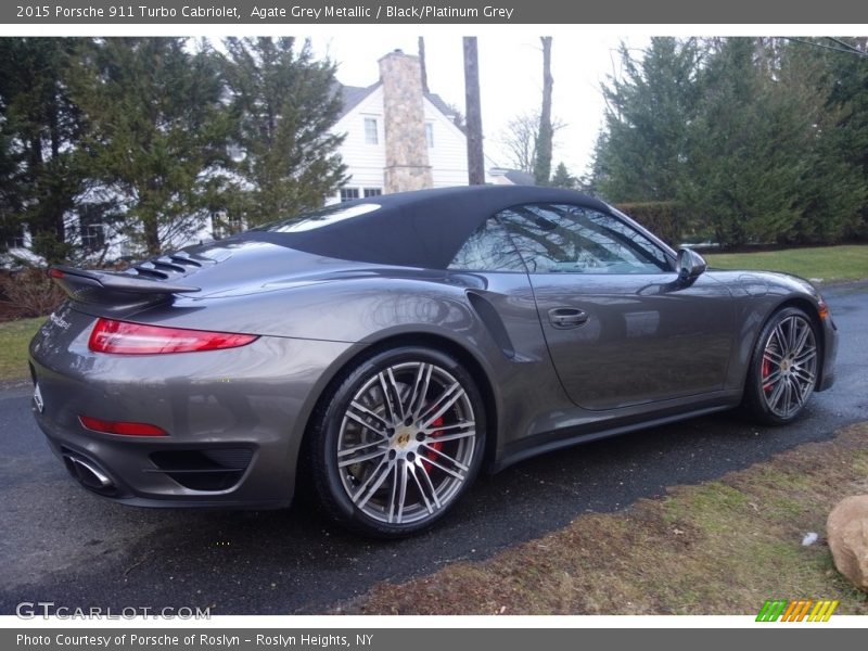 Agate Grey Metallic / Black/Platinum Grey 2015 Porsche 911 Turbo Cabriolet