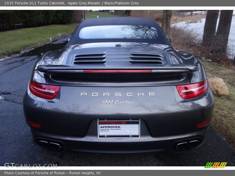Agate Grey Metallic / Black/Platinum Grey 2015 Porsche 911 Turbo Cabriolet