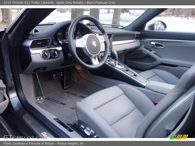Agate Grey Metallic / Black/Platinum Grey 2015 Porsche 911 Turbo Cabriolet