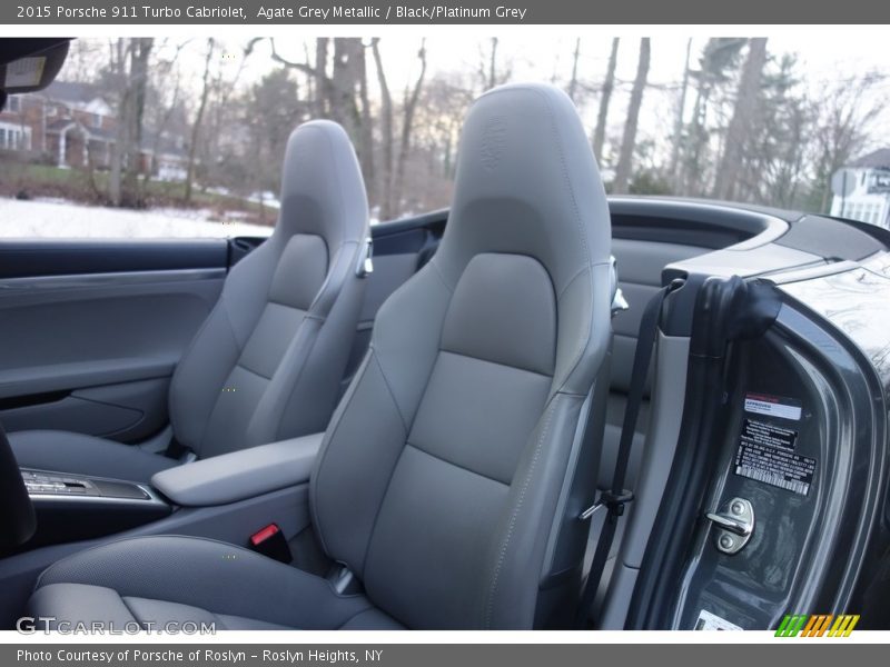 Agate Grey Metallic / Black/Platinum Grey 2015 Porsche 911 Turbo Cabriolet