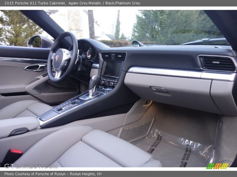 Agate Grey Metallic / Black/Platinum Grey 2015 Porsche 911 Turbo Cabriolet