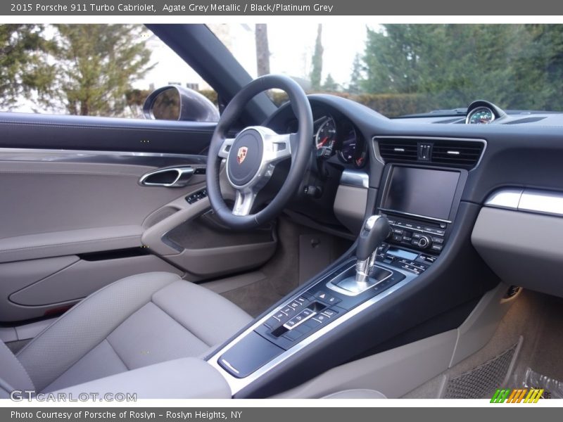 Agate Grey Metallic / Black/Platinum Grey 2015 Porsche 911 Turbo Cabriolet