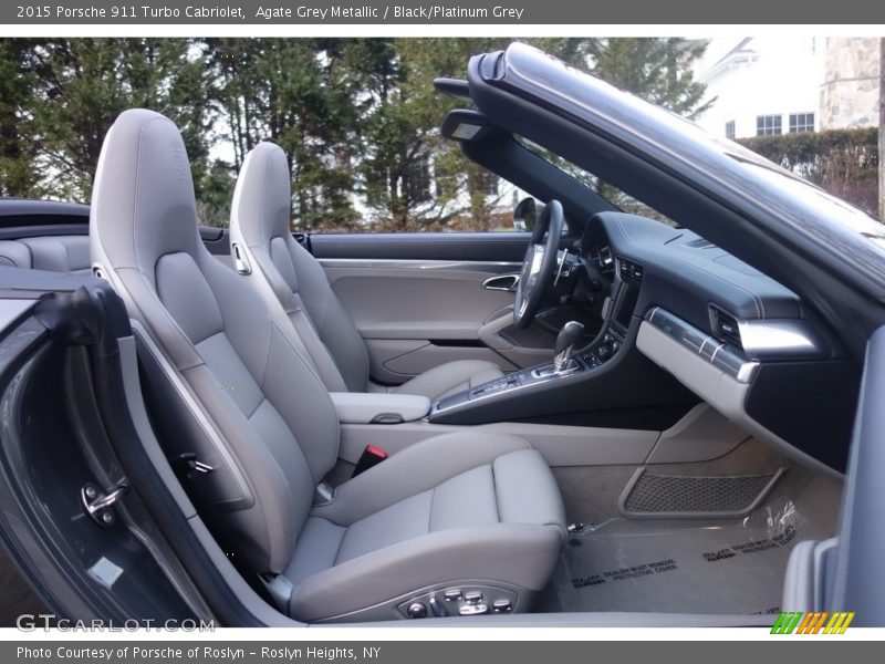 Agate Grey Metallic / Black/Platinum Grey 2015 Porsche 911 Turbo Cabriolet