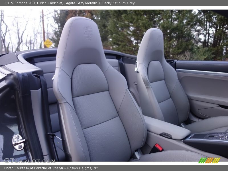 Agate Grey Metallic / Black/Platinum Grey 2015 Porsche 911 Turbo Cabriolet