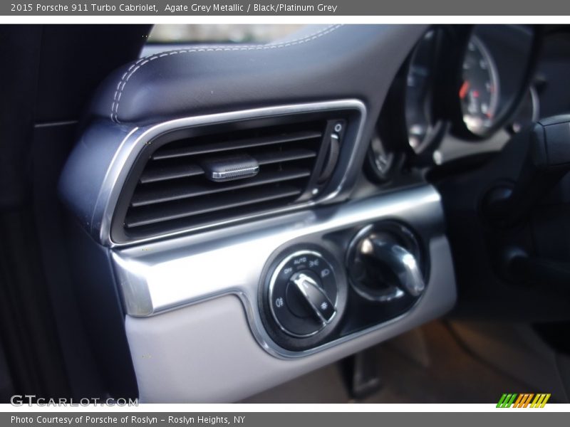 Agate Grey Metallic / Black/Platinum Grey 2015 Porsche 911 Turbo Cabriolet