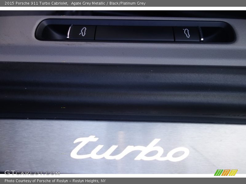 Agate Grey Metallic / Black/Platinum Grey 2015 Porsche 911 Turbo Cabriolet