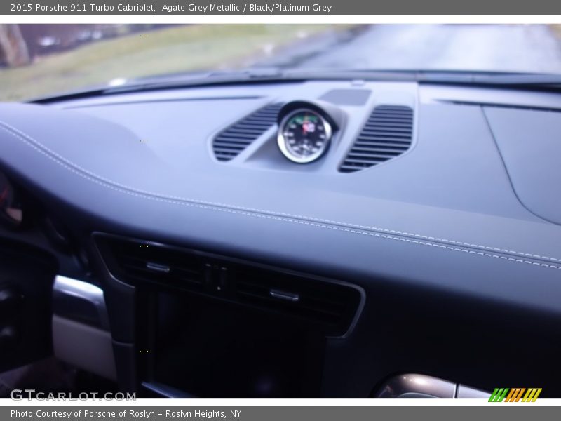 Agate Grey Metallic / Black/Platinum Grey 2015 Porsche 911 Turbo Cabriolet