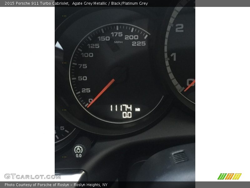 Agate Grey Metallic / Black/Platinum Grey 2015 Porsche 911 Turbo Cabriolet