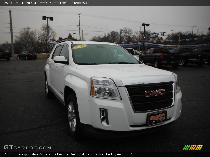 Summit White / Brownstone 2013 GMC Terrain SLT AWD