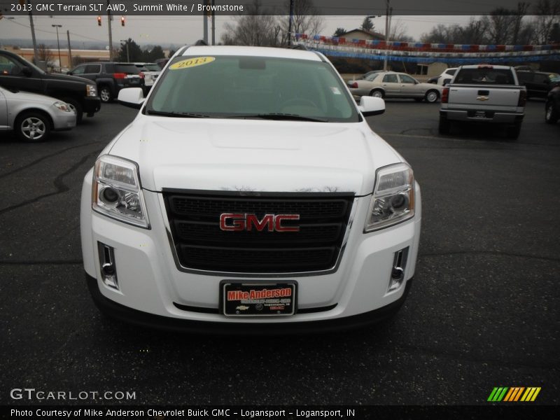 Summit White / Brownstone 2013 GMC Terrain SLT AWD