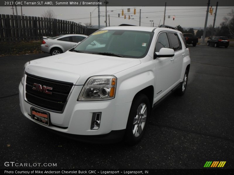 Summit White / Brownstone 2013 GMC Terrain SLT AWD