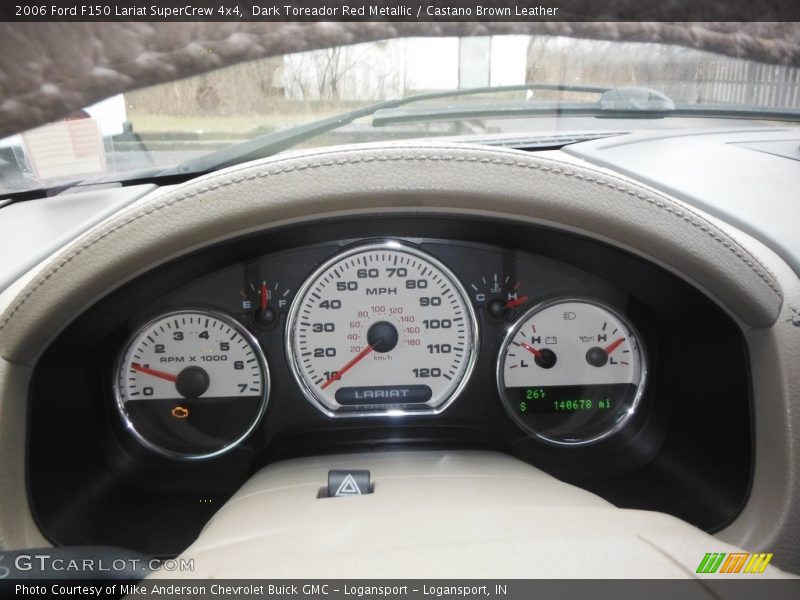 Dark Toreador Red Metallic / Castano Brown Leather 2006 Ford F150 Lariat SuperCrew 4x4