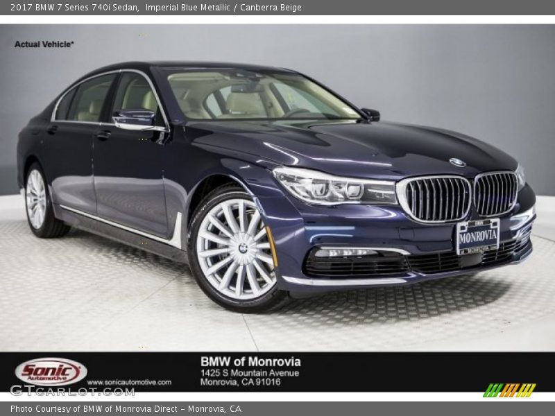 Imperial Blue Metallic / Canberra Beige 2017 BMW 7 Series 740i Sedan