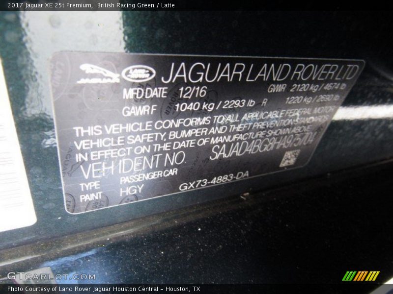 British Racing Green / Latte 2017 Jaguar XE 25t Premium