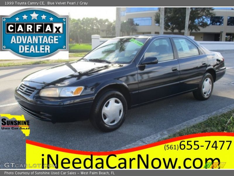Blue Velvet Pearl / Gray 1999 Toyota Camry CE