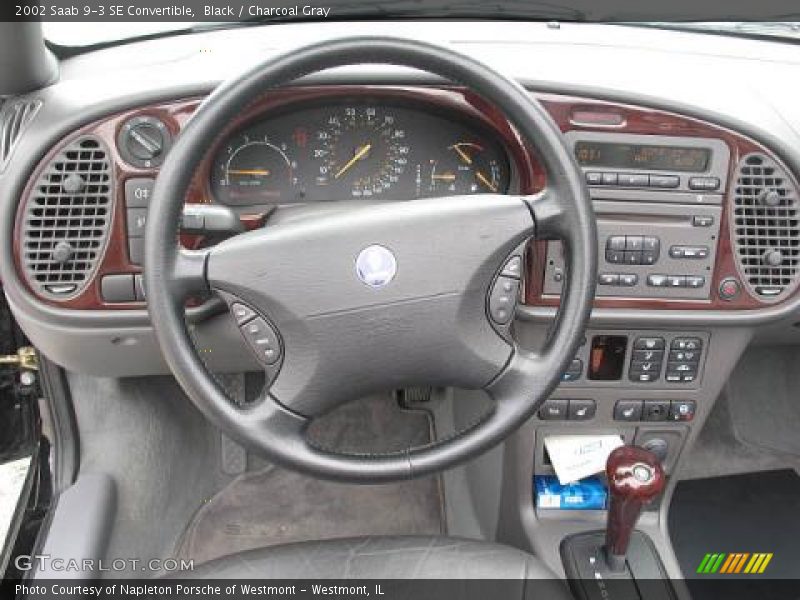 Black / Charcoal Gray 2002 Saab 9-3 SE Convertible