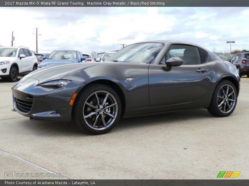 Machine Gray Metallic / Black/Red Stitching 2017 Mazda MX-5 Miata RF Grand Touring