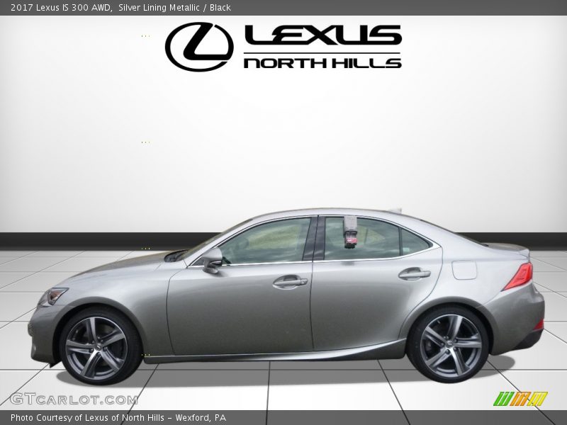 Silver Lining Metallic / Black 2017 Lexus IS 300 AWD