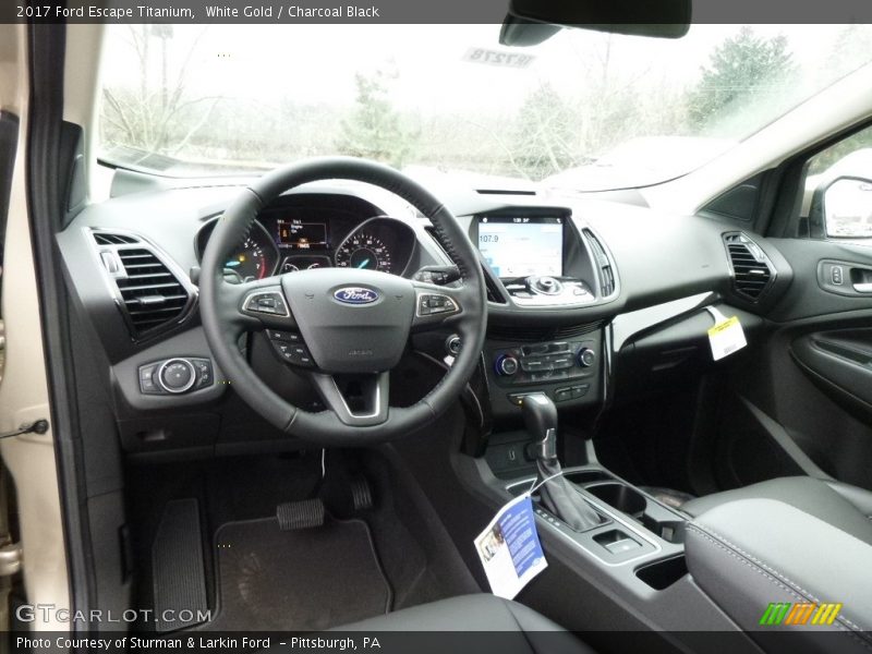White Gold / Charcoal Black 2017 Ford Escape Titanium
