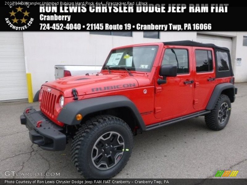 Firecracker Red / Black 2017 Jeep Wrangler Unlimited Rubicon Hard Rock 4x4