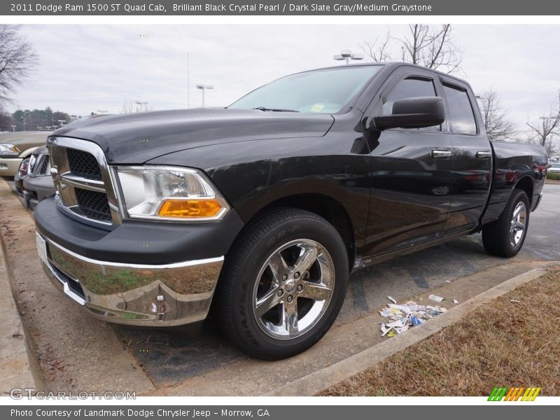 Brilliant Black Crystal Pearl / Dark Slate Gray/Medium Graystone 2011 Dodge Ram 1500 ST Quad Cab