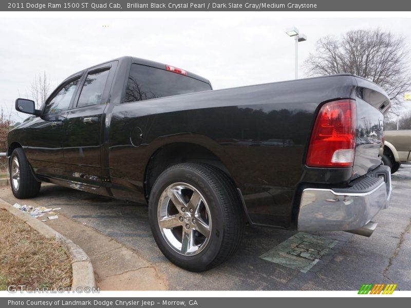 Brilliant Black Crystal Pearl / Dark Slate Gray/Medium Graystone 2011 Dodge Ram 1500 ST Quad Cab