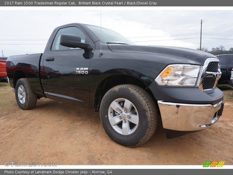 Brilliant Black Crystal Pearl / Black/Diesel Gray 2017 Ram 1500 Tradesman Regular Cab