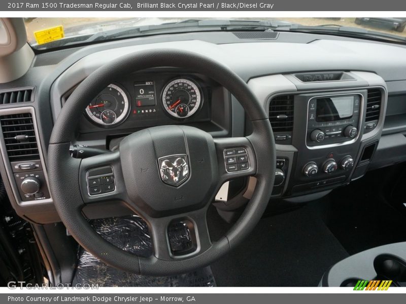 Brilliant Black Crystal Pearl / Black/Diesel Gray 2017 Ram 1500 Tradesman Regular Cab