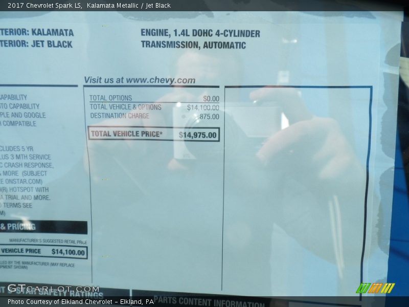 Kalamata Metallic / Jet Black 2017 Chevrolet Spark LS