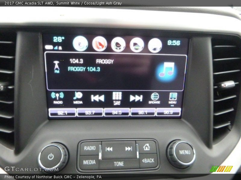 Summit White / Cocoa/Light Ash Gray 2017 GMC Acadia SLT AWD