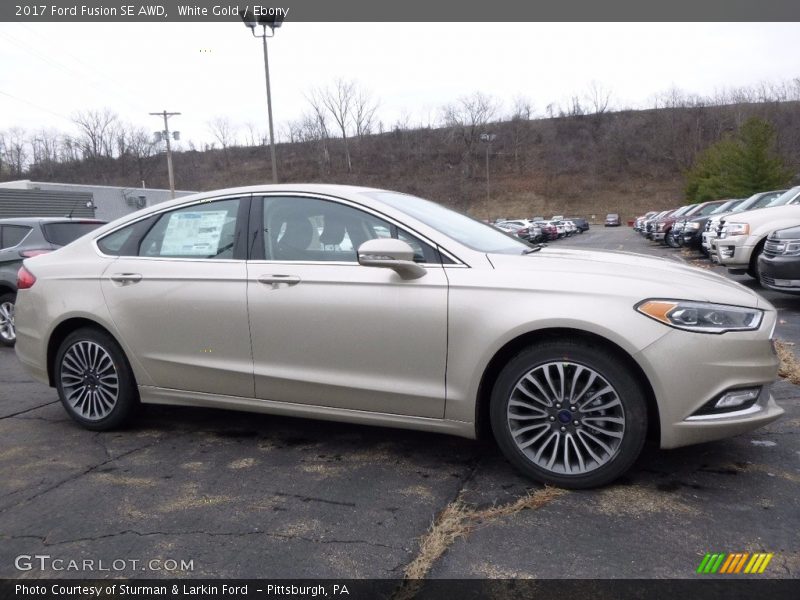 White Gold / Ebony 2017 Ford Fusion SE AWD