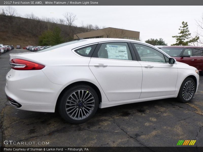 White Platinum / Medium Light Stone 2017 Ford Fusion SE AWD