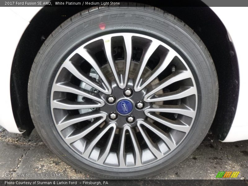 White Platinum / Medium Light Stone 2017 Ford Fusion SE AWD