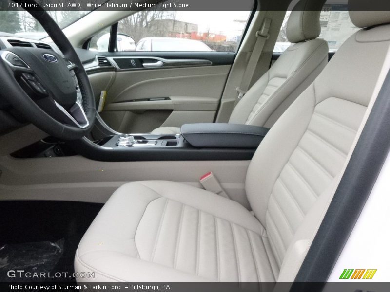 White Platinum / Medium Light Stone 2017 Ford Fusion SE AWD