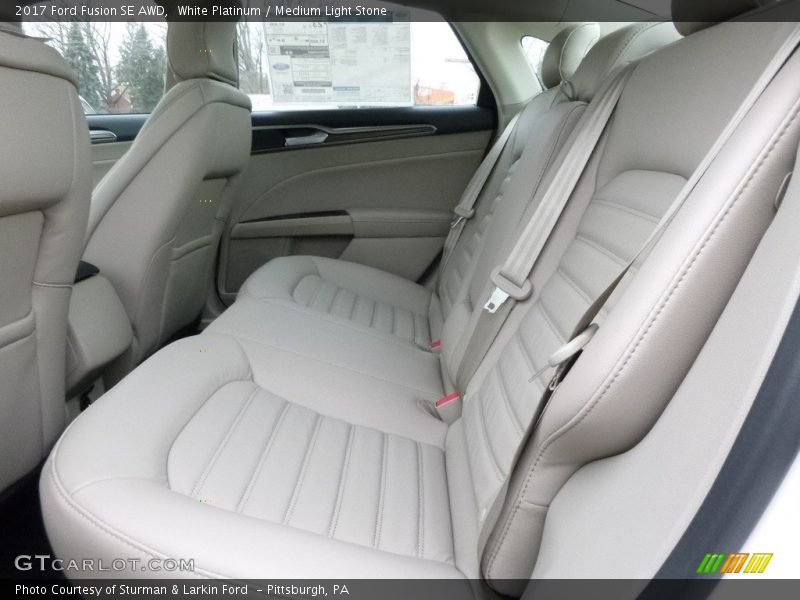 White Platinum / Medium Light Stone 2017 Ford Fusion SE AWD