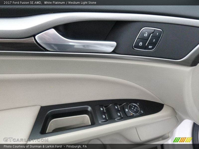 White Platinum / Medium Light Stone 2017 Ford Fusion SE AWD