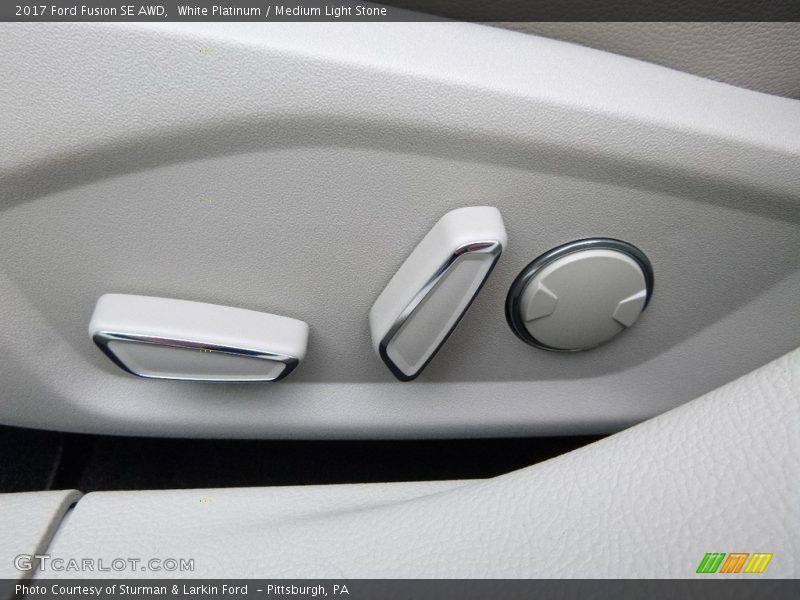 White Platinum / Medium Light Stone 2017 Ford Fusion SE AWD