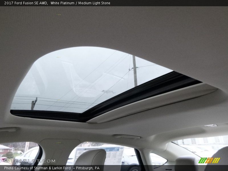 White Platinum / Medium Light Stone 2017 Ford Fusion SE AWD
