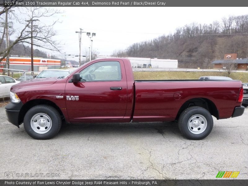 Delmonico Red Pearl / Black/Diesel Gray 2017 Ram 1500 Tradesman Regular Cab 4x4