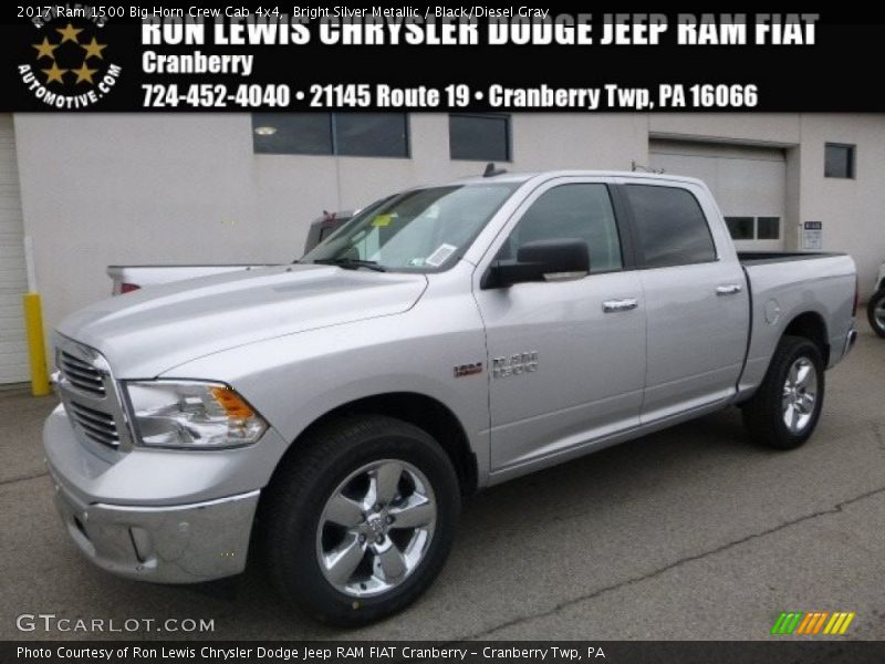 Bright Silver Metallic / Black/Diesel Gray 2017 Ram 1500 Big Horn Crew Cab 4x4