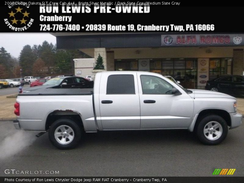 Bright Silver Metallic / Dark Slate Gray/Medium Slate Gray 2008 Dodge Dakota SLT Crew Cab 4x4