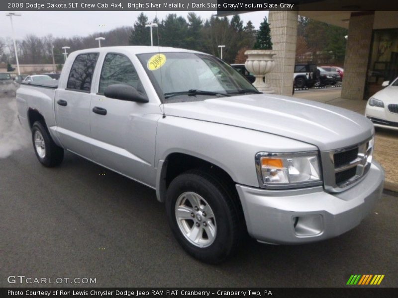 Bright Silver Metallic / Dark Slate Gray/Medium Slate Gray 2008 Dodge Dakota SLT Crew Cab 4x4