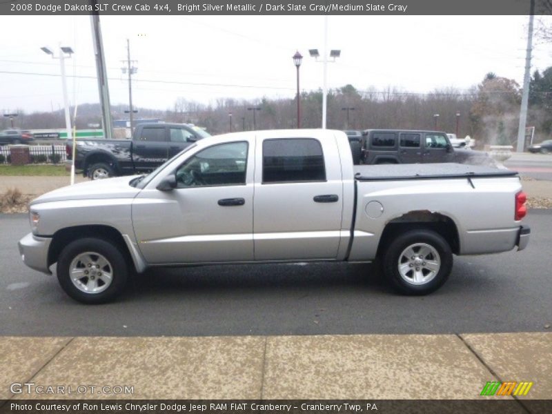 Bright Silver Metallic / Dark Slate Gray/Medium Slate Gray 2008 Dodge Dakota SLT Crew Cab 4x4