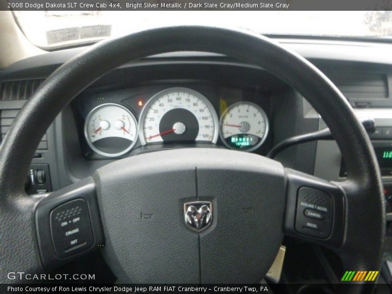 Bright Silver Metallic / Dark Slate Gray/Medium Slate Gray 2008 Dodge Dakota SLT Crew Cab 4x4