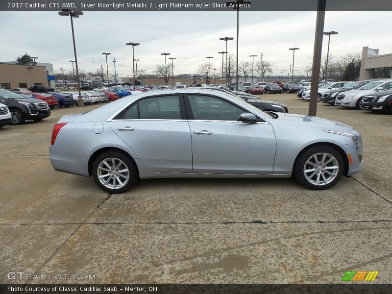 Silver Moonlight Metallic / Light Platinum w/Jet Black Accents 2017 Cadillac CTS AWD
